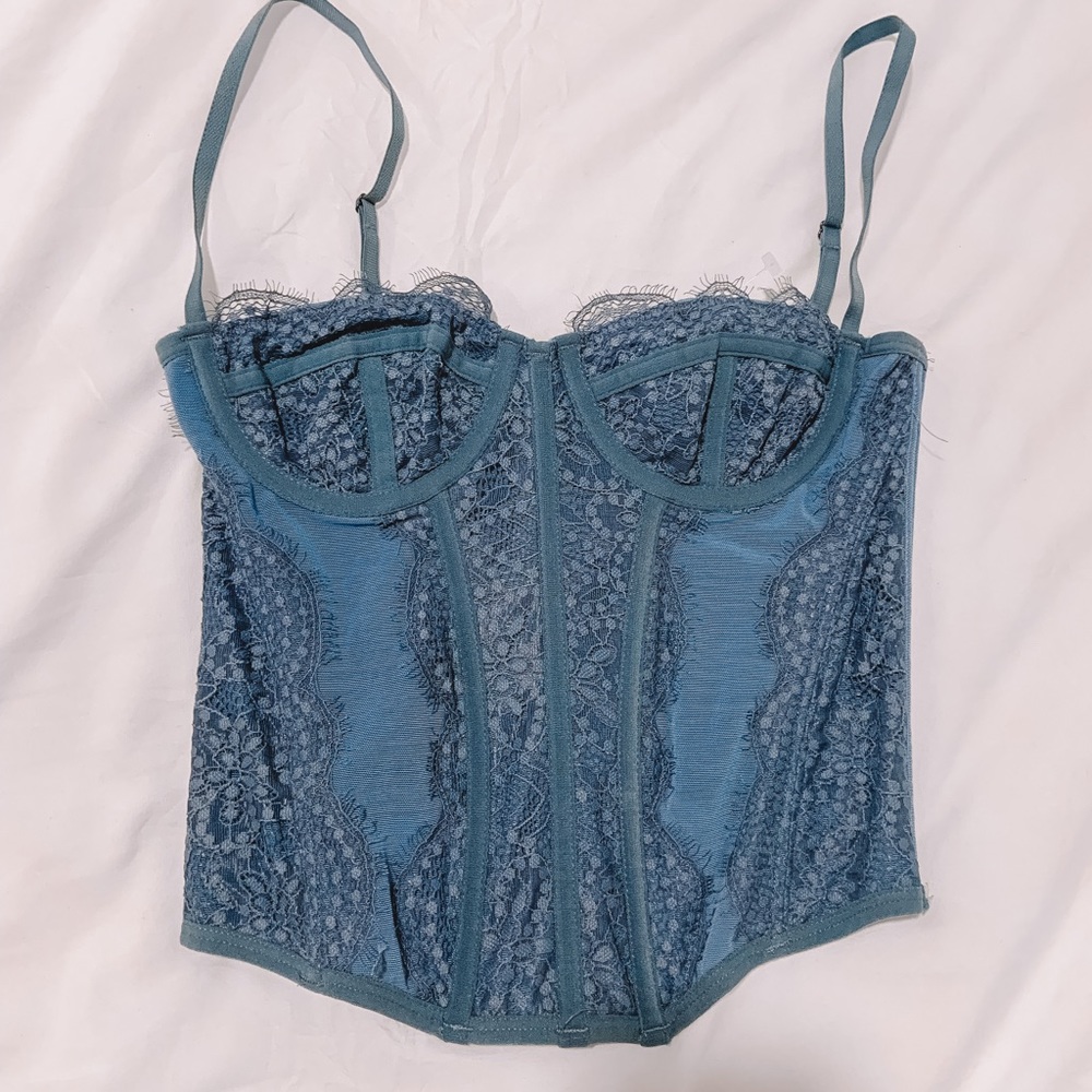 Out from under modern love corset blue slate small
